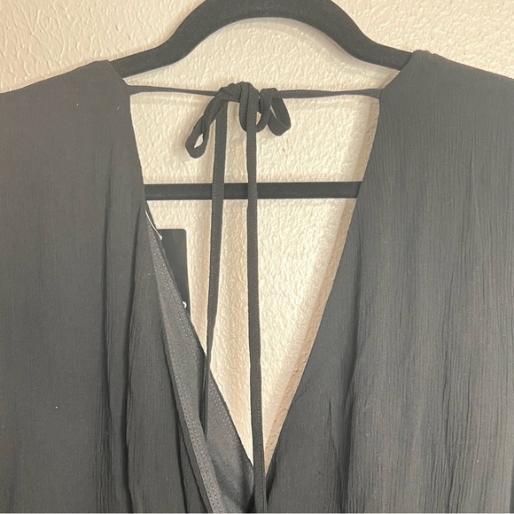 TORRID Black Gauze Long Sleeve Skater Dress Bell Sleeve Tie Back Plus Size 4X 4 - Picture 11 of 14